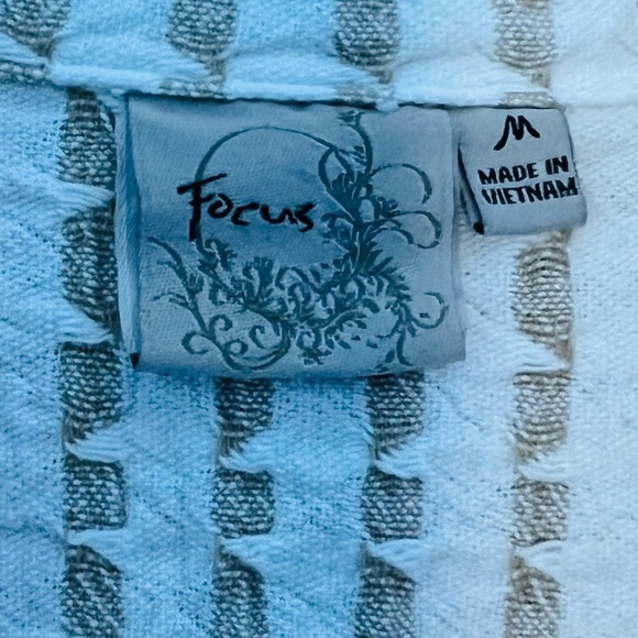 Focus Textured‎ Weave Large Button Down Blazer Lightweight Coat Size Medium - Picture 6 of 10